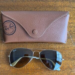 Ray-Ban Gold Frame Sunglasses with Brown Lenses